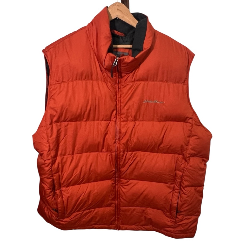 Eddie Bauer Men's Orange  Down Puffy Vest - Size XXL